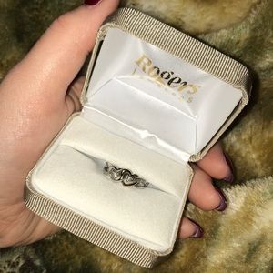 NEVER WORN DIAMOND/STERLING SILVER/10k GOLD RING